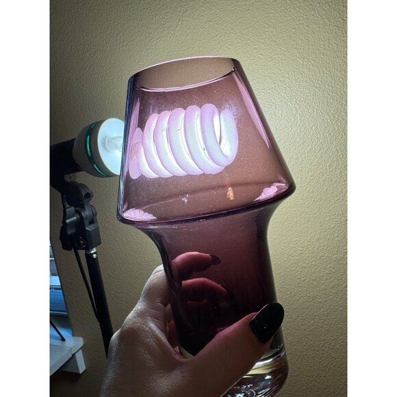 Vintage Riihimäki Finland Amethyst Glass Vase Numbered - Picture 7 of 8